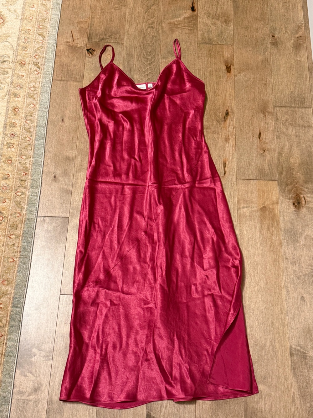 Aritzia Babaton Fuschia Satin Slip Dress